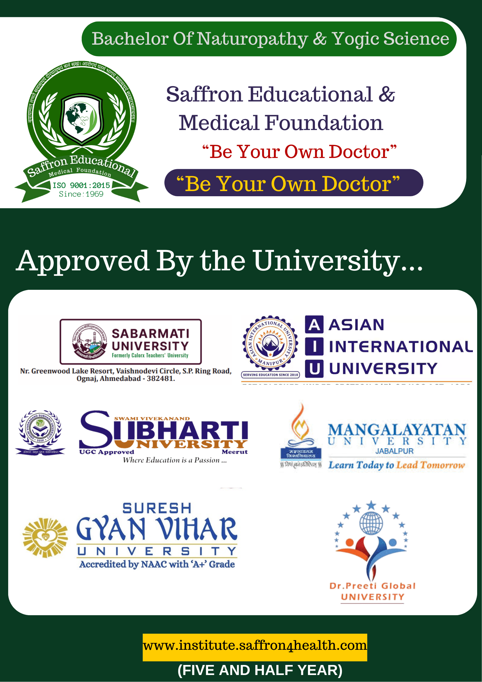 Bachelor of Naturopathy & Yoga Science (BNYS) 4.5 Years
